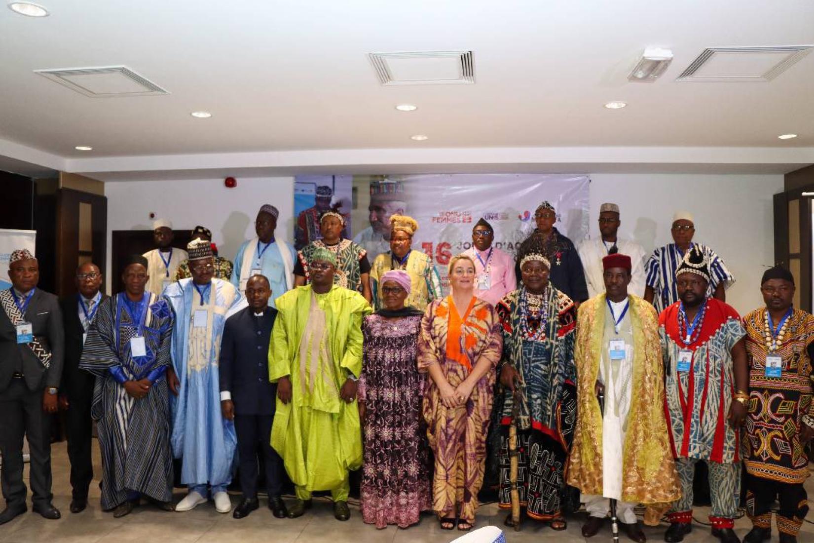 Ms, Florence accompanied by H.E. Abena Ondoa née Obama Marie Thérèse of MINPROFF during forum with traditional leaders