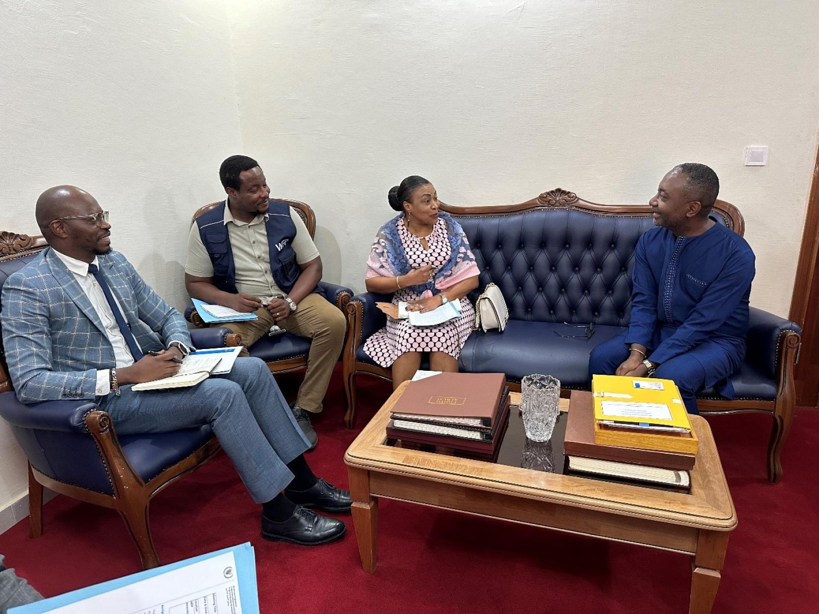 The Deputy Regional Director of WFP Regional Bureau in Dakar, Ms. Evelyn Etti, highlighted collaboration opportunities with the Port of Kribi during an audience with the Head of Customs Office in Kribi, Norbert Belinga