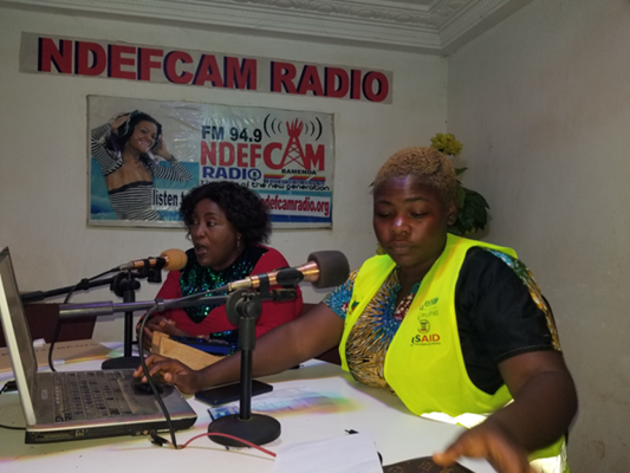 women advocates raising awareness on Covid19 vaccine through radio programs