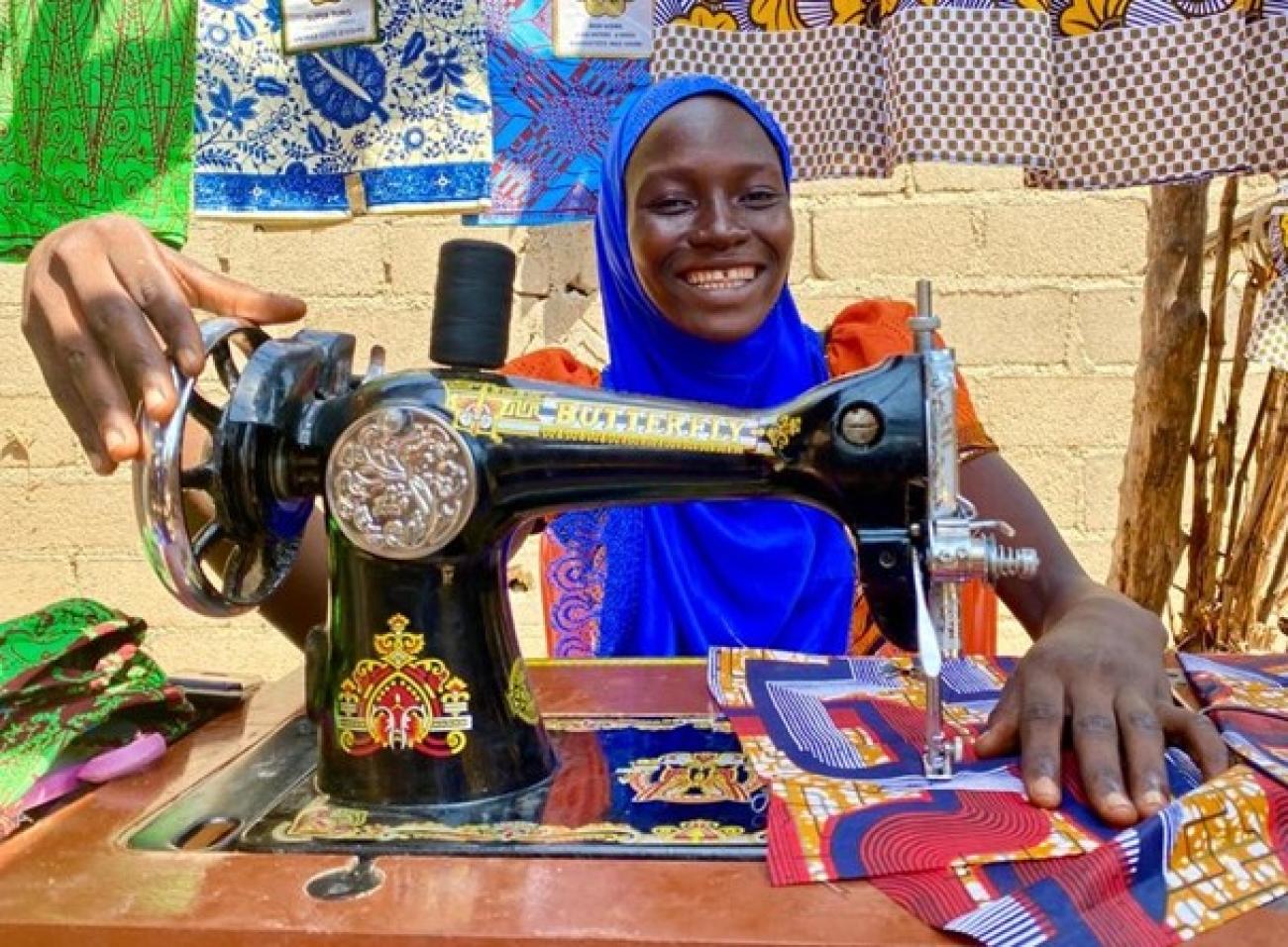 We met Marguerite at her work post, making a blouse for one of her clients 